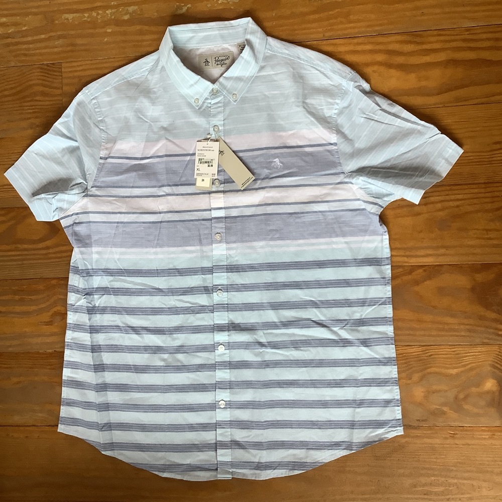 NWT Penguin munsingwear Shirt men’s XL NEW button front beachy